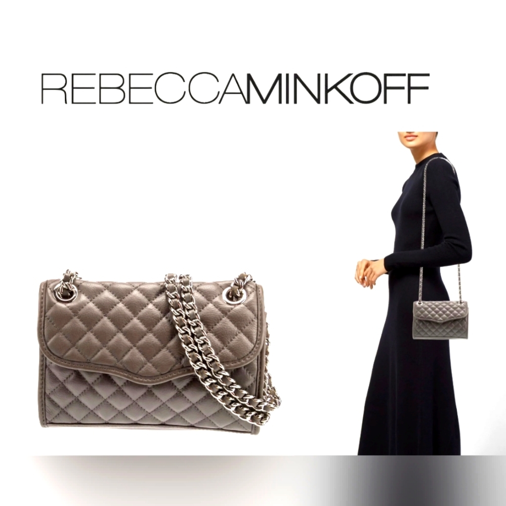 🔥EUC REBECCA MINKOFF LEATHER CHAIN LINK SHOULDER BAG